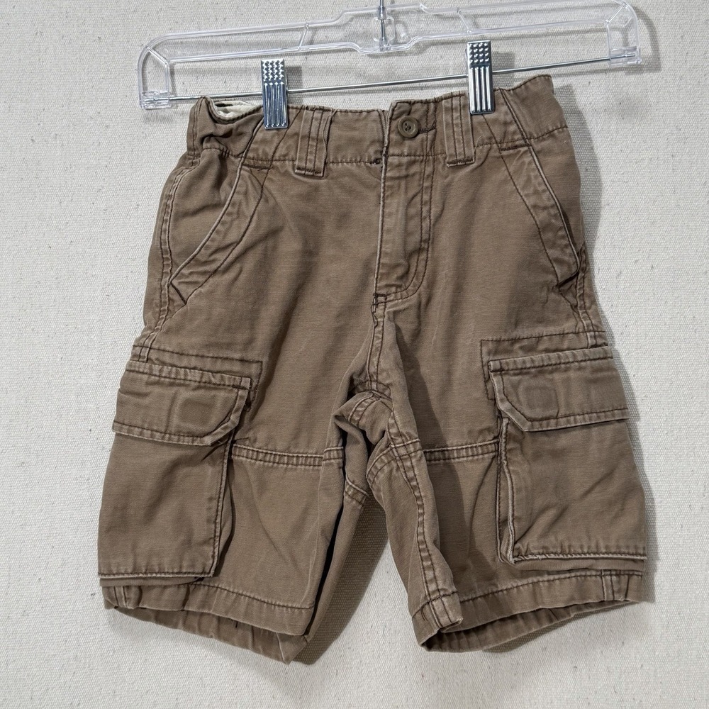Old Navy Boys Cargo Shorts Size 6 Slim Brown Pockets Casual Cotton